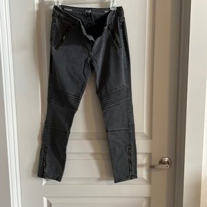 Womens black moto jeggings